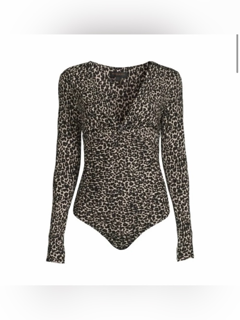 NWT Donna Karan Lush Life Leopard Leotard Thong Bodysuit Twist Front Size Large